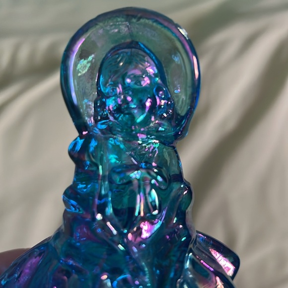 1960s Wheaton Blue Carnival Glass Southern Belle Figurine - Picture 4 of 6